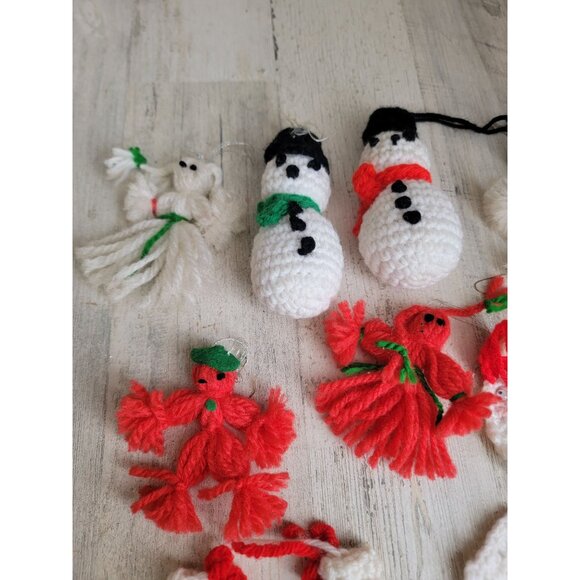 Crochet straw doll snowman snowflake skates ice skate ornament xmas - Picture 3 of 6